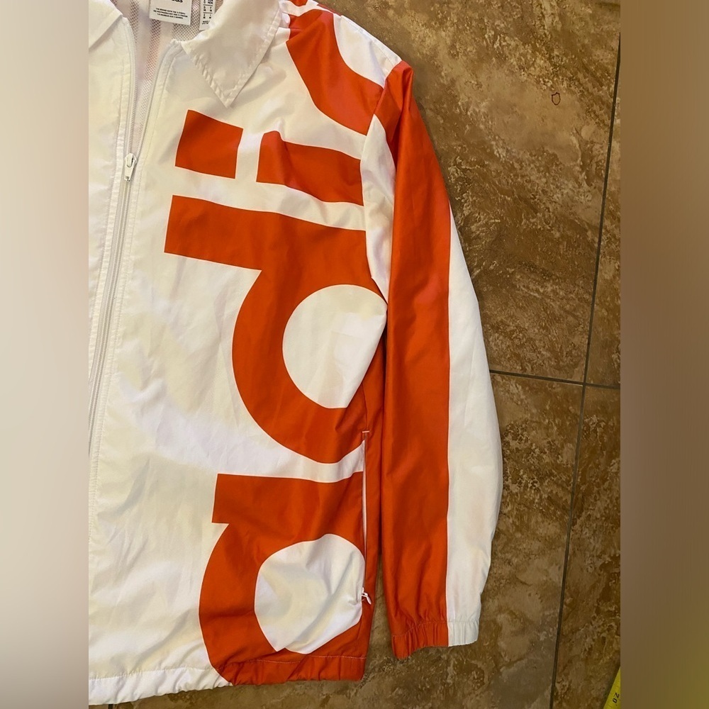 adidas Originals Big Adi Windbreaker Jacket - White/Orange - Size M - Picture 6 of 16